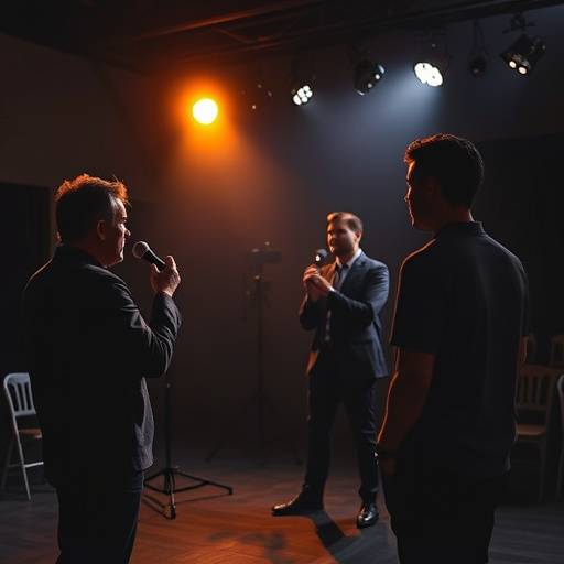 Actors practicing a scene