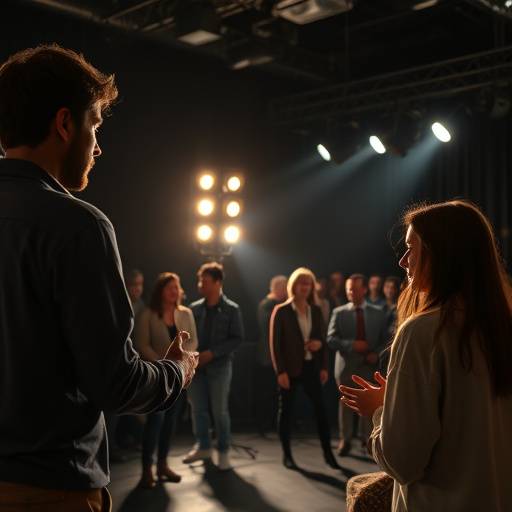 Actors practicing a scene